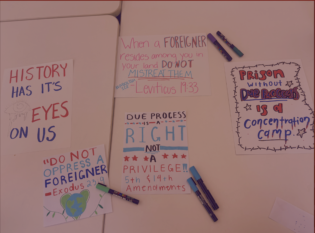 Signs created by students for the walk-out. Provided by Anna Lee '27